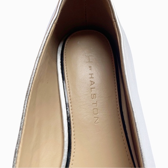 H by Halston Silver Leah Leather Ballet Flats Size 10 - Picture 7 of 9